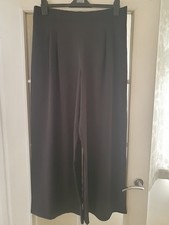 Women's Black Wide Leg Trousers Size 16R