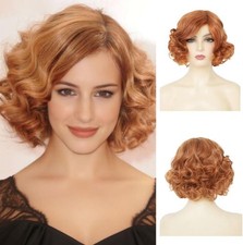 Orange Short Curly Wigs for