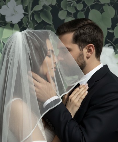 Veil plain ivory italian tulle - plain,