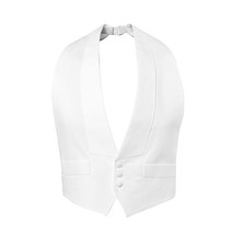 White Pique Adj. Vest  Tails