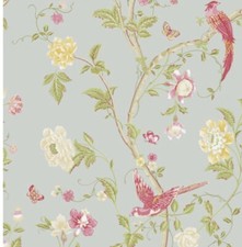 LAURA ASHLEY SUMMER PALACE DUCK EGG FABRIC ( PER HAlLF METRE )