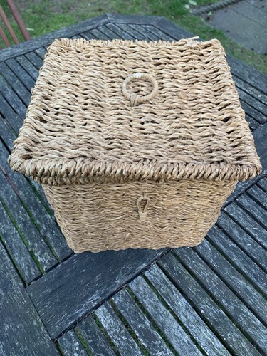 Wicker storage basket with - wicker,