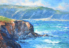Richard Blowey Original Oil Painting Cornish Cliffs Cornwall Seascape Art
