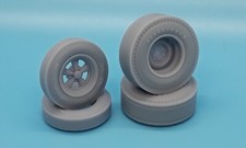 1/25  1960's Super Stock Wheels & Drag Tyres - Type D - 3D Printed Resin