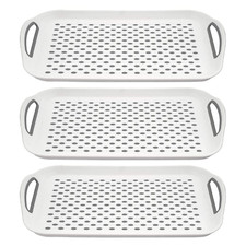 (3-Pack) Non Slip Dinner Serving Trays TV Meal Trays Waiters Tea Tray Bulk Offer