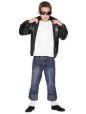Boys Kids Child T-Bird Thunder Bird Grease Jacket 50s 60s Fancy Dress Costume