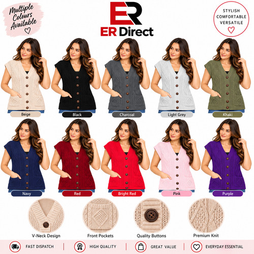 Womens sleeveless cable - womens,