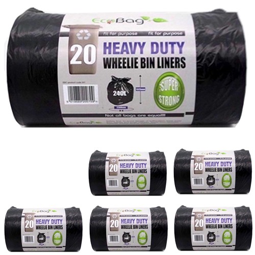 100x wheelie bin liners - 20/100x,