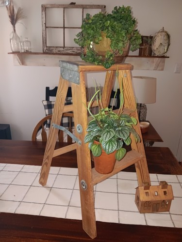 Vintage wooden step ladder - vintage, 2