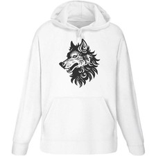 'Tribal Wolf Head' Adult Hoodie / Hooded Sweater (HO056456)