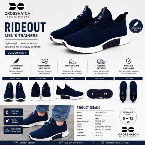 Men trainers navy - navy, running