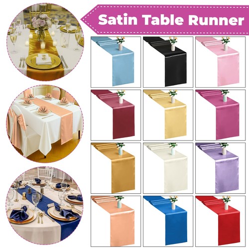 Satin table runner wedding - table,