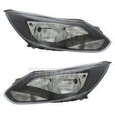 Ford Focus Headlights Mk3 Zetec Hatchback 2011-2015 Black Inner Headlamps 1 Pair
