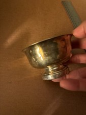 Vintage 1950s Emblem & Badge Paul Revere Style Silver plated Footed Sauce Bowl