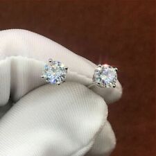 1Ct Round Cut VVS1 Diamond Beautiful Women's Stud Earrings 14K White Gold Finish