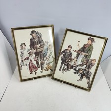 RONALD EMBLETON CLASSIC Prints Toffee Apple & Hurdy Gurdy 9" x 12" Glazed Frames