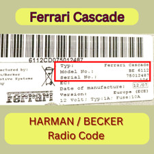 Radio Code For PORSCHE FERRARI