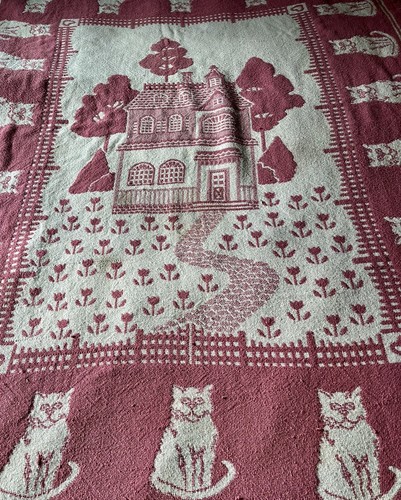 Cat throw blanket mauve pink - throw, blanket.
