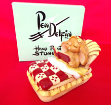 PENDELFIN RABBIT PETAL RED FIGURINE SIGNED - MINT in BOX - RARE COLOUR