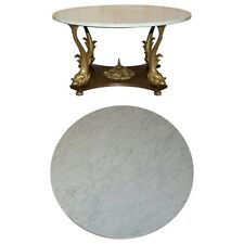 VERY FINE 19TH CENTURY GILT BRASS DOLPHIN ITALIAN CARRARA MARBLE COFFEE TABLE