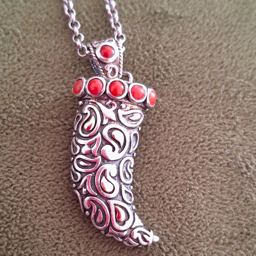 925 sterling silver - red, coral