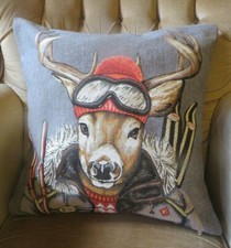 SKIING STAG ANTIQUE VINTAGE