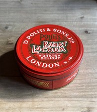 Old vintage original Rahat Lacoum D.Politi & Sons London N16 Turkish Delight Tin