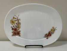 4X Vintage Pyrex Harvest Spray Oval Steak Dinner Plate Made in England