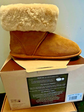 TOTES - JUST SHEEPSKIN - SHEARLING BOOT SLIPPERS SIZE 3-4