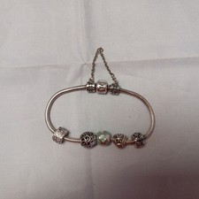 Pandora Moments Snake Chain Bracelet and a Couple Charms