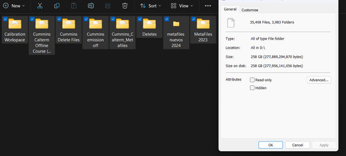 Cummins 258gb delete files and - 258gb,
