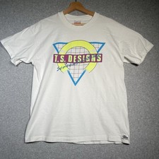 VTG 90s TS Designs Shirt L Neon Graphic Hanes USA Single Stitch Art Tee