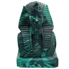 Vintage Egyptian Tutankhamun Malachite Effect Bust - Ancient Egypt Pharaoh