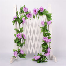 8Ft Artificial Flower Floral Fake Hanging Rose Garland Leaf Party Wedding Decor