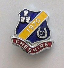 Cheshire Caravan Club Vintage Enamel Pin Badge 1970