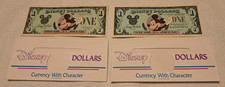 2pc Disney Dollars $1 Dollar