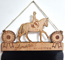 Personalised Wooden Rosette Holder Display Hanger Mesh Horse Show Dressage Pony