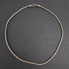 Solid Sterling Silver Byzantine Chain Necklace Vintage 925 20g 50cm 19.6" 2.7mm