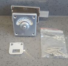 SATIN CHROME VACANT ENGAGED TOILET BATHROOM DOOR LOCK INDICATOR SLIDING BOLT OLD