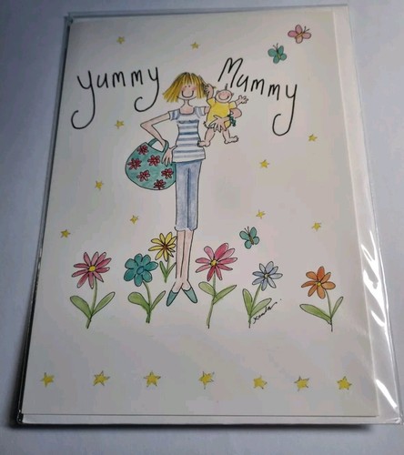 Yummy mummy greetings card - yummy,