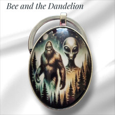 Bigfoot And Alien Sci-Fi Oval