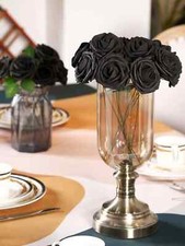 25PCS Red Artificial Roses with Stems Real Touch Foam Flowers for Weddings