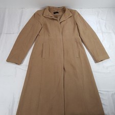 EVIE SIZE 12UK MEDIUM WOMENS CAMEL WOOL CASHMERE BLEND LONG BUTTONED COAT JACKET