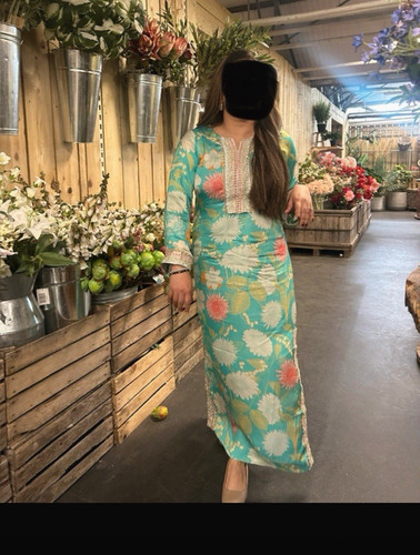 Women turquoise floral - turquoise,