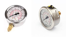 Hydraulic Pressure Gauge 63mm Dial Face Glycerine Filled Dual Scale Dial BAR PSI