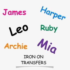 Personalised Iron On Names/Text Custom Heat Transfer Vinyl