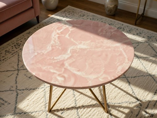Round pink onyx stone - pink,