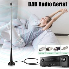 Telescopic DAB FM Radio Aerial 3 Adapter Hifi System Indoor 3M FM Radio Antenna