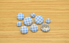 Blue Gingham Pattern Fabric