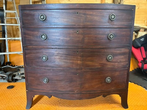 Georgian mahogany bow - mahogany, fronted